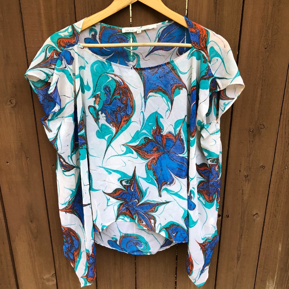 Sheer Rachel Roy Top w/Floral Print